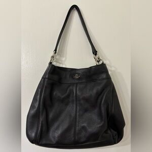 Coach black pebbled leather bag